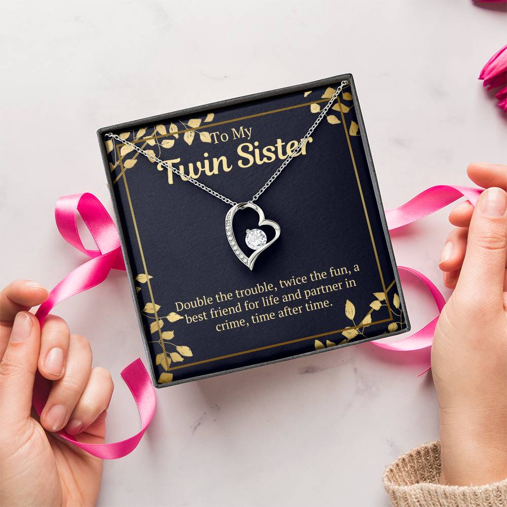 Twin Sister Gift Necklace Forever Love Necklace