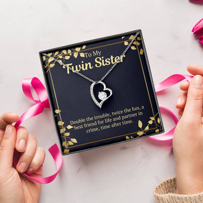 Twin Sister Gift Necklace Forever Love Necklace