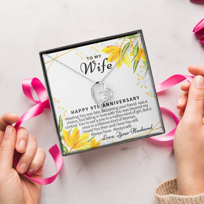 9th Anniversary Gifts 9 Year Wedding Anniversary Gift Ideas 9th Wedding Anniversary Gift For Her 9 Year Anniversary Gift For Forever Love Necklace
