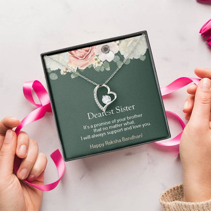 Dearest Sister Happy Raksha Bandhan 925 Sterling Silver Pendant 1 Forever Love Necklace