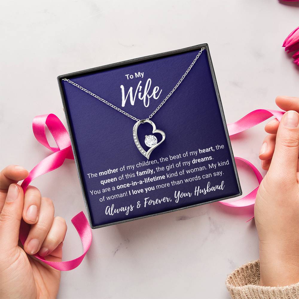 To My Wife Valentine's Gift Forever Love 18k Yellow Gold Finish 14k White Gold Finish Necklace Pendant With Adjustable Chain 18 22 Present Forever Love Necklace