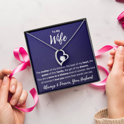 To My Wife Valentine's Gift Forever Love 18k Yellow Gold Finish 14k White Gold Finish Necklace Pendant With Adjustable Chain 18 22 Present Forever Love Necklace