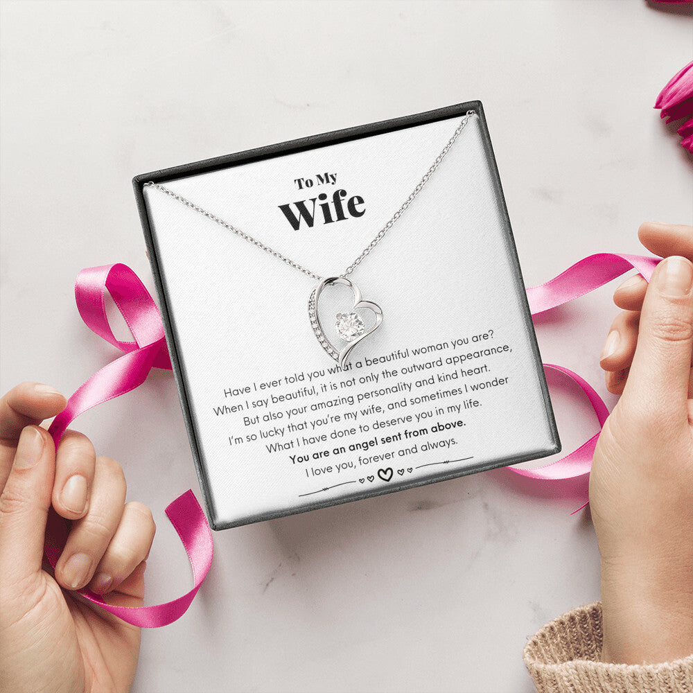 To My Wife - You Are My Angel - Necklace Forever Love Necklace