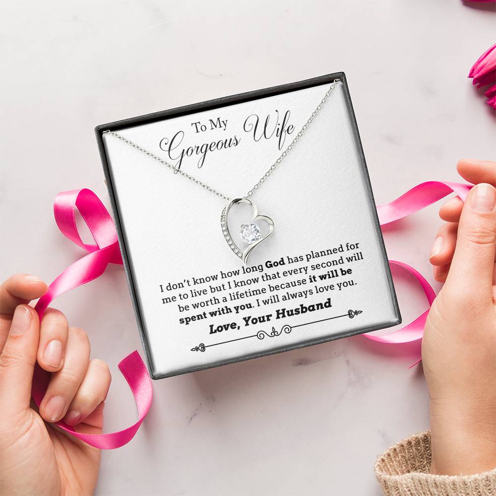 To My Wife Lifetime Spent With You Necklace With Message Card 1 Forever Love Necklace