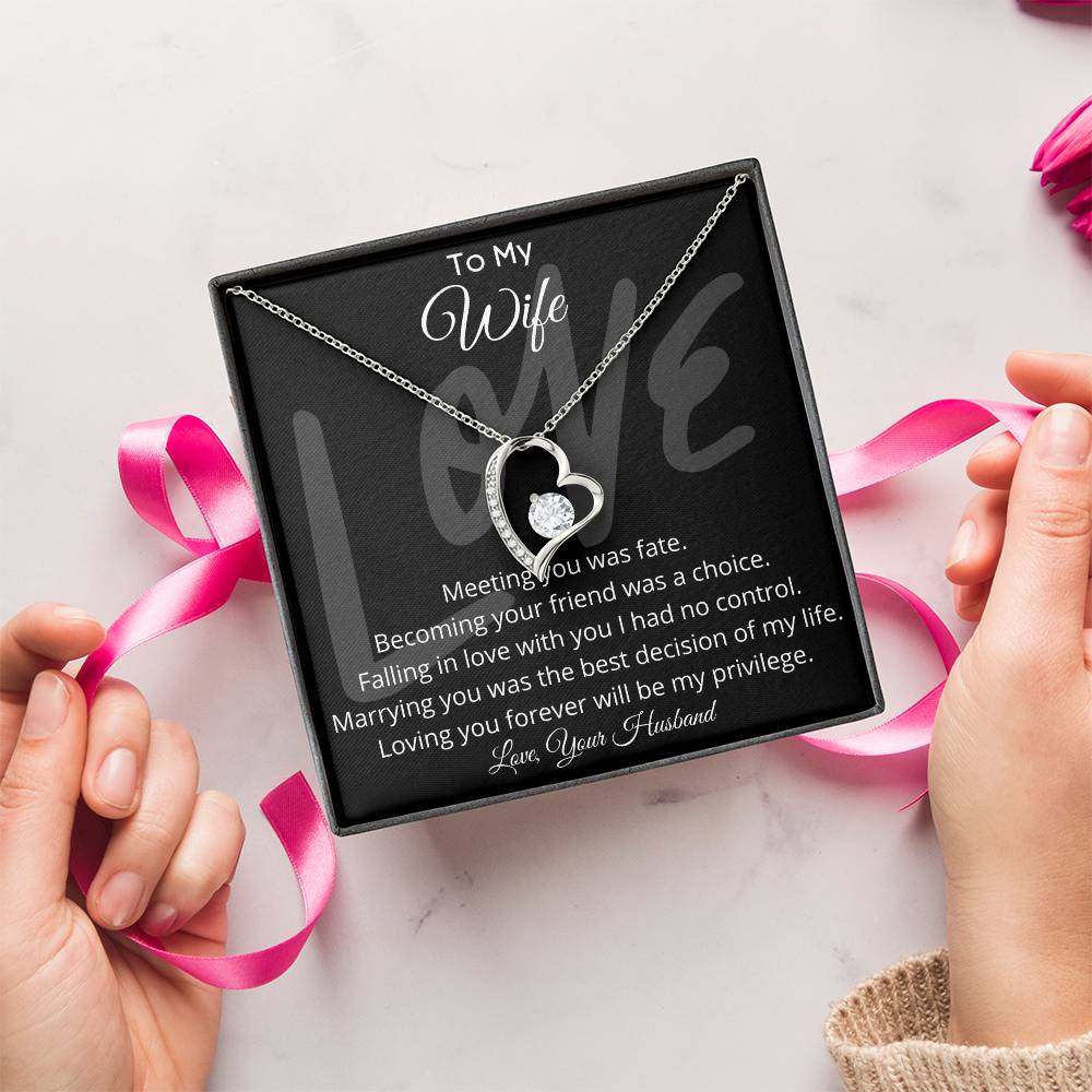 To My Wife Forever Love Pendant Necklace Forever Love Necklace