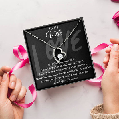 To My Wife Forever Love Pendant Necklace Forever Love Necklace