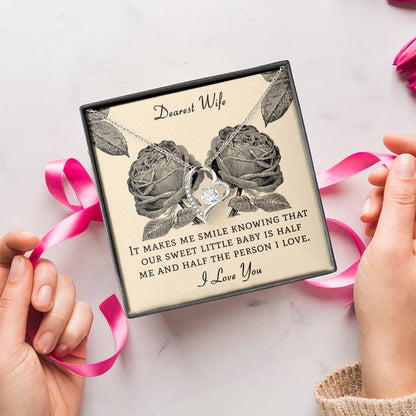 Dear Wife It Makes Me Smile Knowing That Our Sweet Little Baby Forever Love Necklace