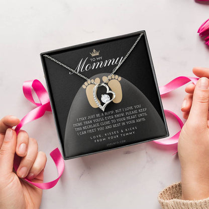 Baby Shower Gift New Mommy Necklace Pregnant Wife Gift To My Mommy I May Just Be A Bump But I Love You More Than You Ever Know Forever Love Necklace