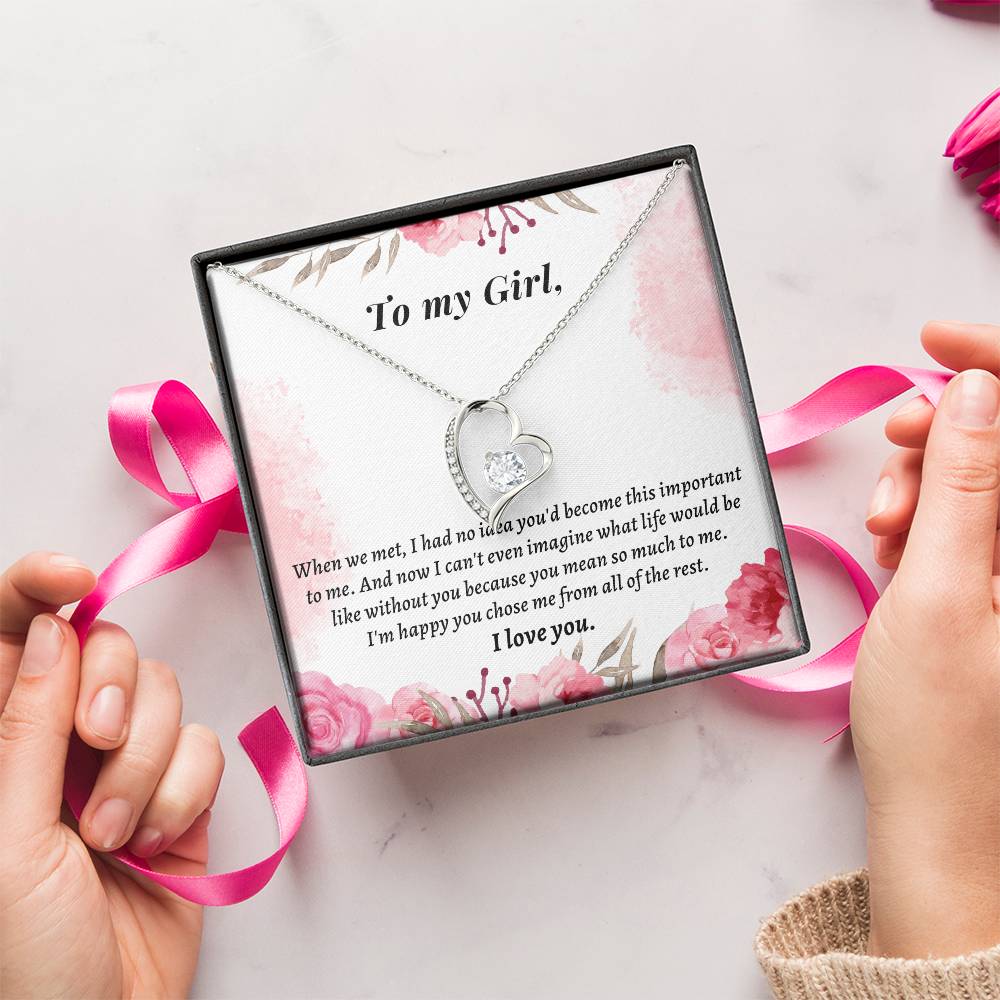 Valentine's Gift For Girlfriend I Can't Even Imagine What Life Would Be Like Without You Forever Love Necklace