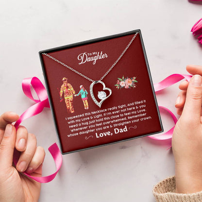 Firefighter's Daughter Gift For Daughter From Firefighter Dad Firefighter Daughter Necklace Forever Love Necklace