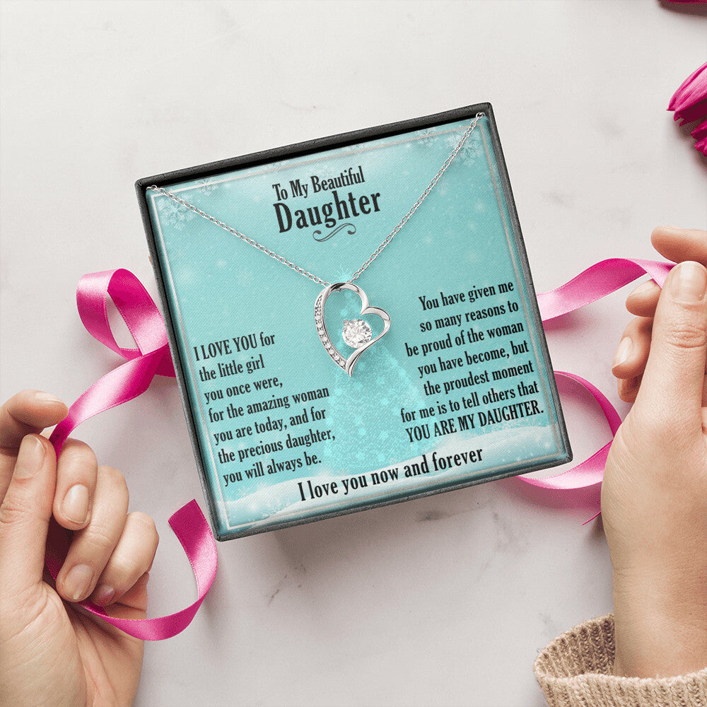 A Gift For Daughter Precious Daughter Forever Love Necklace