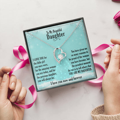 A Gift For Daughter Precious Daughter Forever Love Necklace