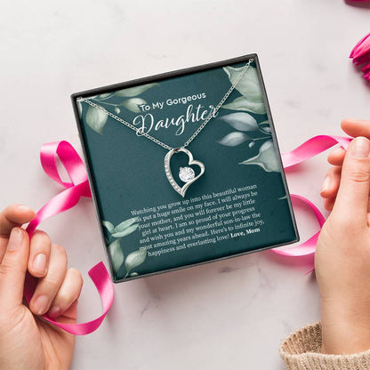 Bride Gift From Mom To Daughter On Wedding Day Gift For Daughter On Wedding Day From Mother Wedding Necklace Gift To Daughter Forever Love Necklace