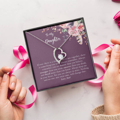 Daughter - Dad - Pruple - Gold Forever Love Necklace