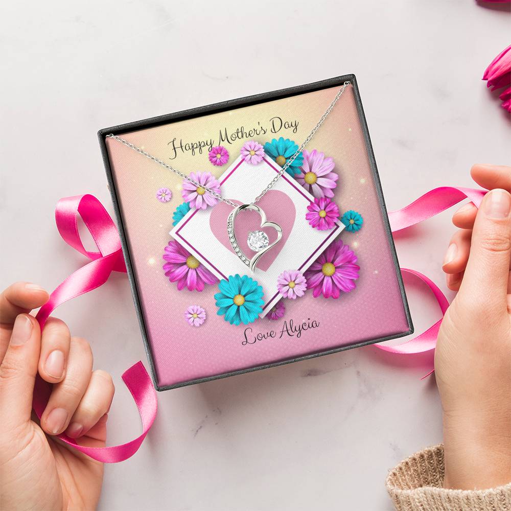 Forever Love White Gold Or Yellow Gold Heart Pendant And Necklace Forever Love Necklace