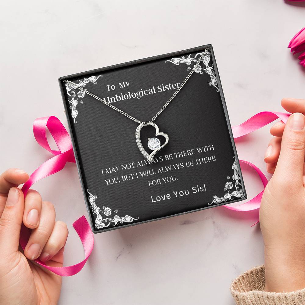 Unbiological Sister Friends Forever Heart Necklace Forever Love Necklace