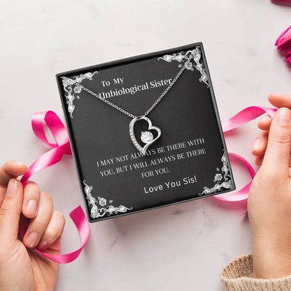 Unbiological Sister Friends Forever Heart Necklace Forever Love Necklace