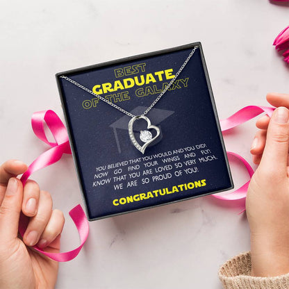 Best Graduate Of The Galaxy Congratulations Graduate On Your Degree Hotter By One Degree Graduation Necklace Phd Graduation Forever Love Necklace