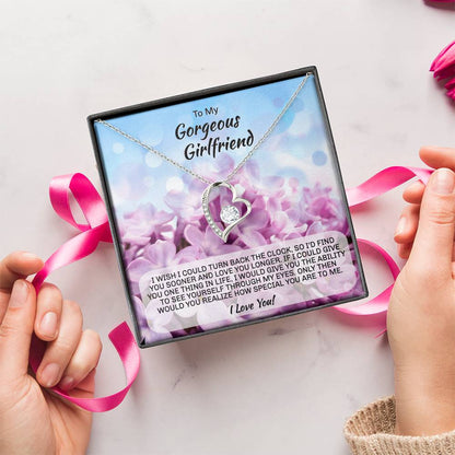 Gift For Girlfriend Forever Love Heart Necklace Forever Love Necklace