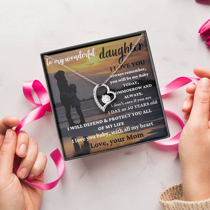 To My Wonderful Daughter Straighten Your Crown Necklace Mom Daughter Necklace Daughter Birthday Gift Daughter Graduation Gift Forever Love Necklace