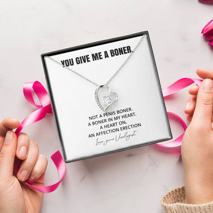 You Give Me A Heart Boner An Affection Erection Funny & Sarcastic Love For Her ? Mature Best Funny Gag Gifts For Virologist Wife On Special Days Forever Love Necklace