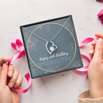 20th Birthday Gifts For Women Necklace For Her 2 Decade Jewelry 20 Years Old 20th Birthday Gift Necklace Forever Love Necklace