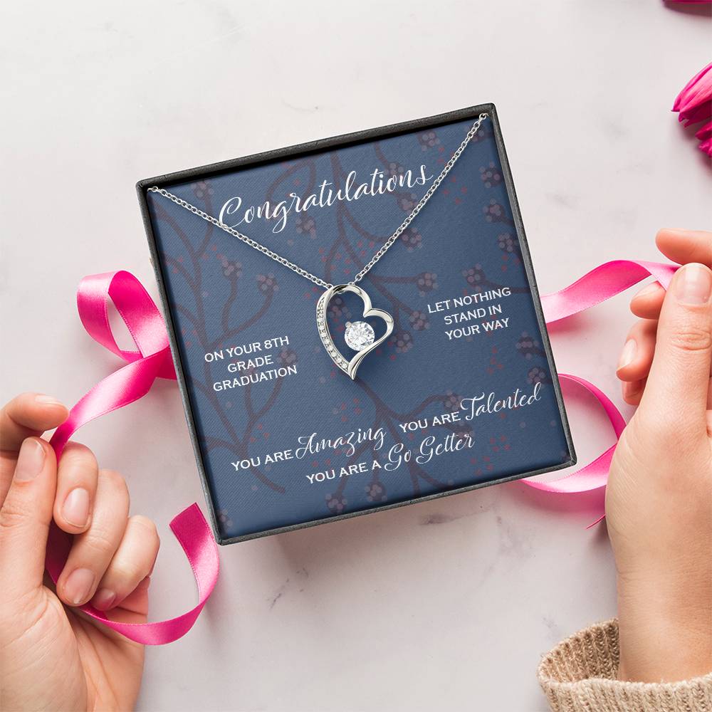 8Th Grade Graduation Gift For Her Graduation Gift For Daughter Niece Sister Granddaughter Middle School Graduation Forever Love Necklace
