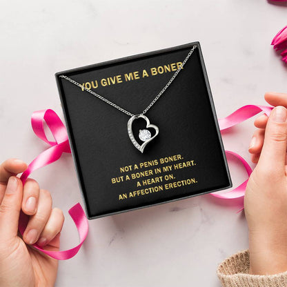 You Give Me A Heart Boner An Affection Erection Pendant Necklace Funny & Sarcastic Love For Her Mature Gift 1 Forever Love Necklace