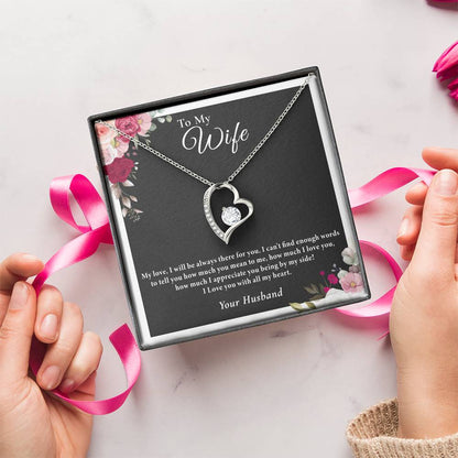 To My Wife I Love You With All My Heart - Heart Pendant Necklace With An Elegant Heart-Melting Forever Love Necklace