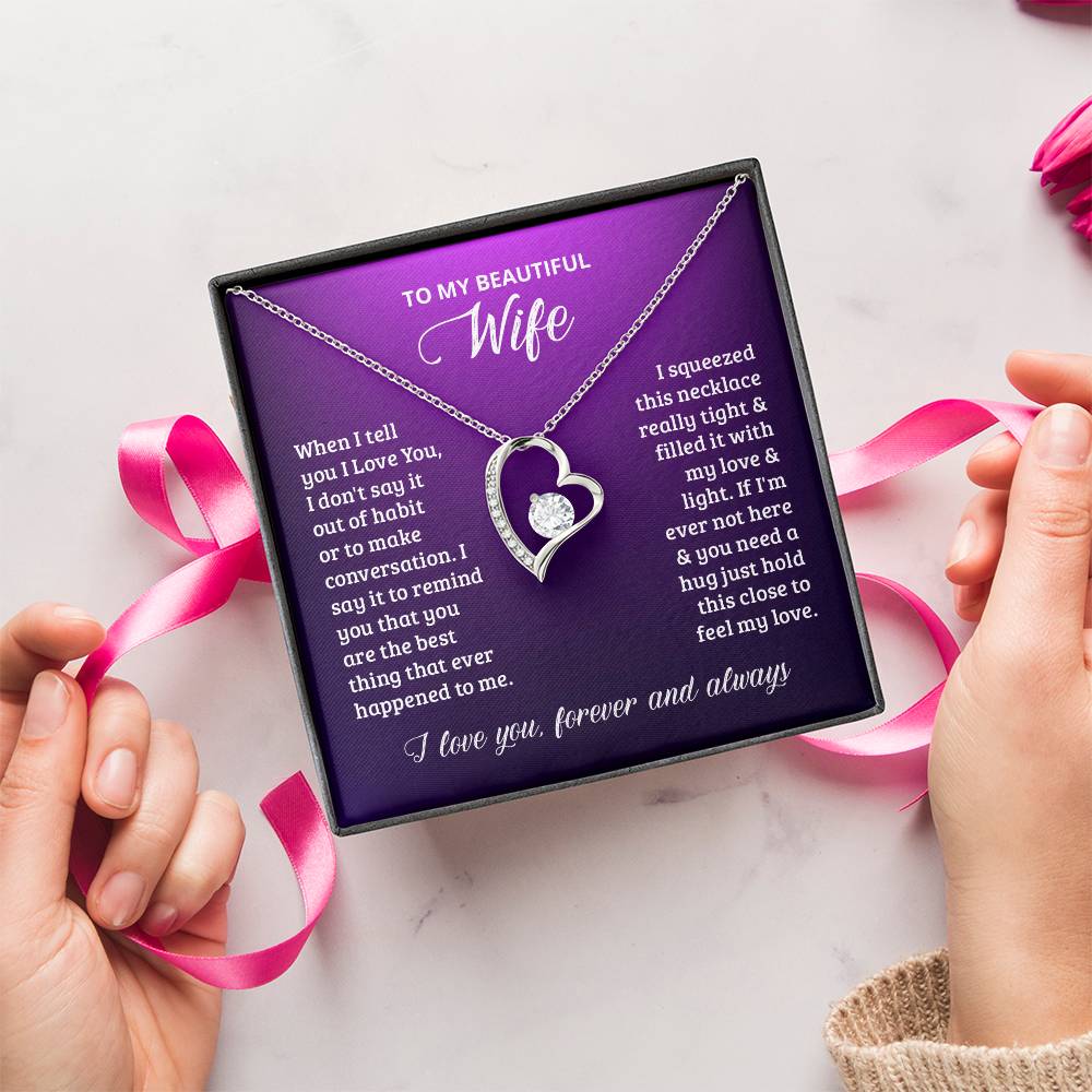 To My Wife I Love You Forever And Always Forever Love Necklace
