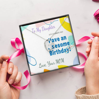 Forever Loved To My Daughter Pendant Necklace Gift Jewelry Necklace From Anniversary Daughter Mother Necklace Daughter Gift Forever Love Necklace