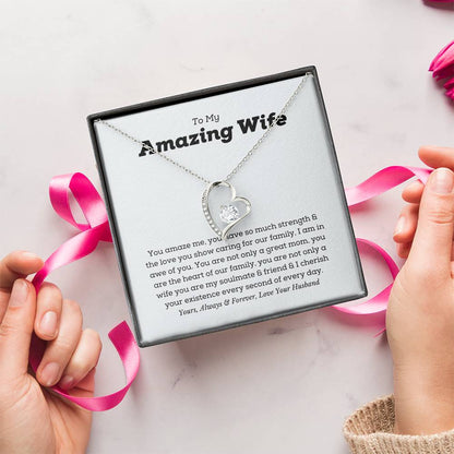 To My Wife Necklace Valentines Gift For Wife Romantic Gifts For Her Anniversary Gift For Wife Wife Valentine Necklace Forever Love Necklace