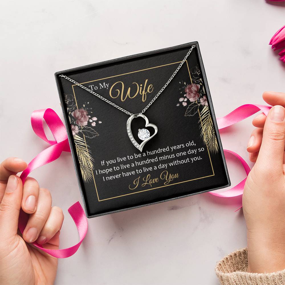 Anniversary Or Birthday Gift For Wife Heart Necklace Forever Love Necklace