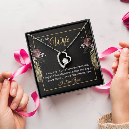 Anniversary Or Birthday Gift For Wife Heart Necklace Forever Love Necklace