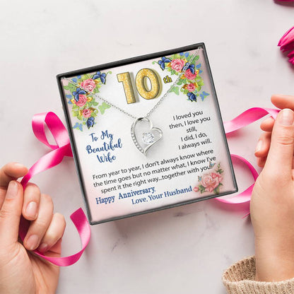 10th Anniversary Necklace Gift To Wife Forever Love Necklace