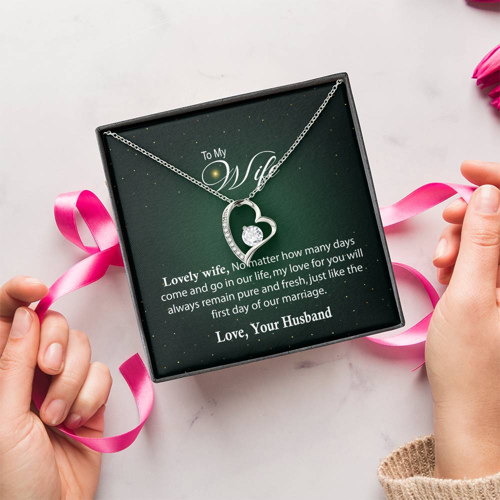 To My Wife Necklace Gifts Best Customize Gift For Wife Anniversary Necklace For My Wife Forever Love Necklace