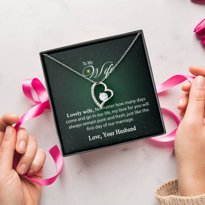 To My Wife Necklace Gifts Best Customize Gift For Wife Anniversary Necklace For My Wife Forever Love Necklace