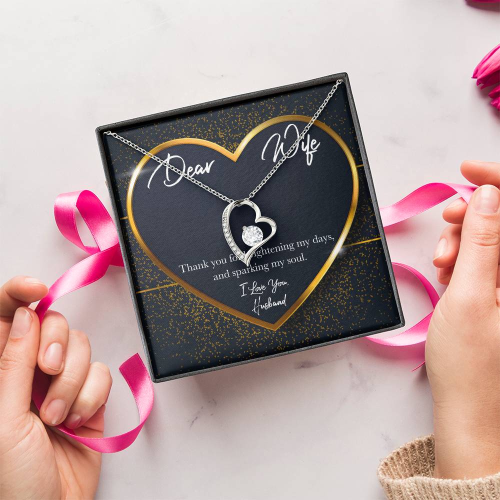 Anniversary Gift For Wife To My Wife Necklace Present For Wife Marriage Gifts Gift Ideas For Wife Wife Heart Necklace Birthday Forever Love Necklace