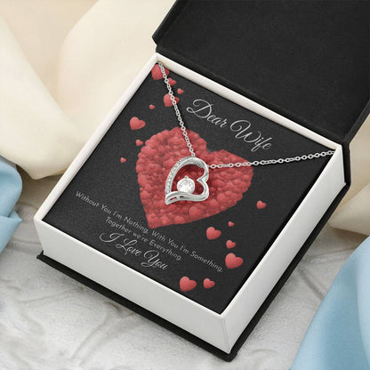 Dear Wife - I Love You - 925 Sterling Silver Pendant Forever Love Necklace