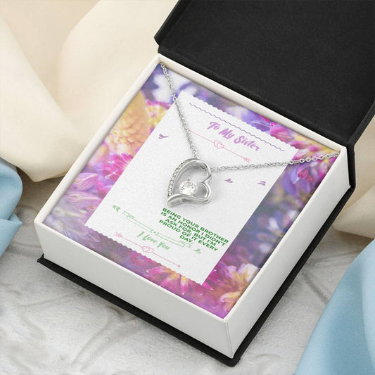 Birthday Gift For Sister Dazzling Polished Heart Pendant Necklace Forever Love Necklace