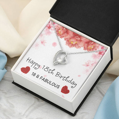 18th Birthday Gifts For Women 18 & Fabulous Necklace For Her 18 Years Old Jewelry Presents Best Friends Foreve Love Necklace Xu1261fl1 Forever Love Necklace