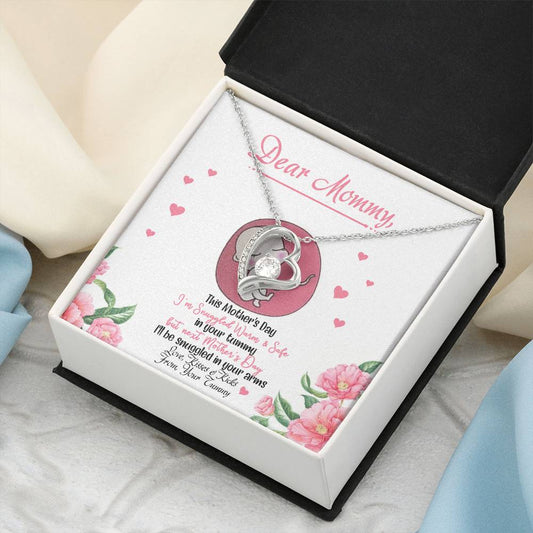 Dear Mommy From Your Tummy Mother's Day Gift Luxury Necklace Baby Bump Gift Expecting Mom Gifts To My Mommy From Tummy Forever Love Necklace