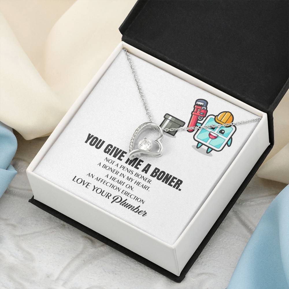You Give Me A Heart Boner An Affection Erection Funny & Sarcastic Love For Her ? Mature Gag Plumber's Wife Funny Gift 1 Forever Love Necklace