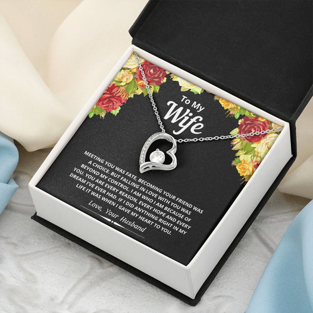 To My Wife Gave My Heart Necklace 1 Forever Love Necklace