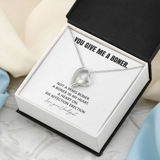 You Give Me A Heart Boner An Affection Erection Funny & Sarcastic Love For Her ? Mature Best Funny Gag Gifts For Virologist Wife On Special Days Forever Love Necklace