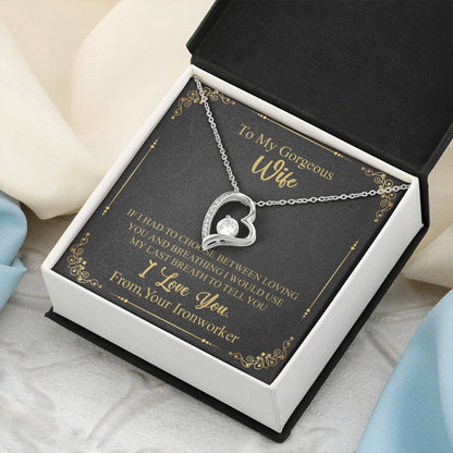 To Wife - From Ironworker - I Love You Forever Necklace Forever Love Necklace