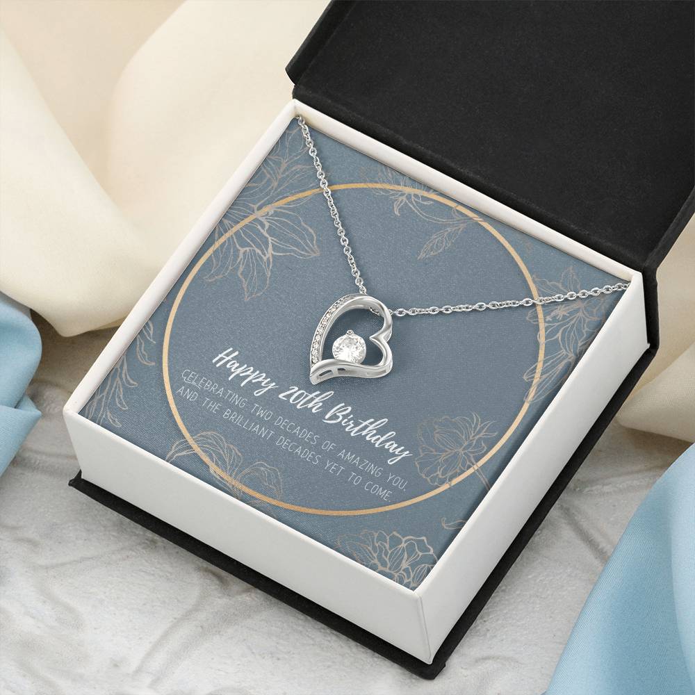 20th Birthday Gifts For Women Necklace For Her 2 Decade Jewelry 20 Years Old 20th Birthday Gift Necklace Forever Love Necklace