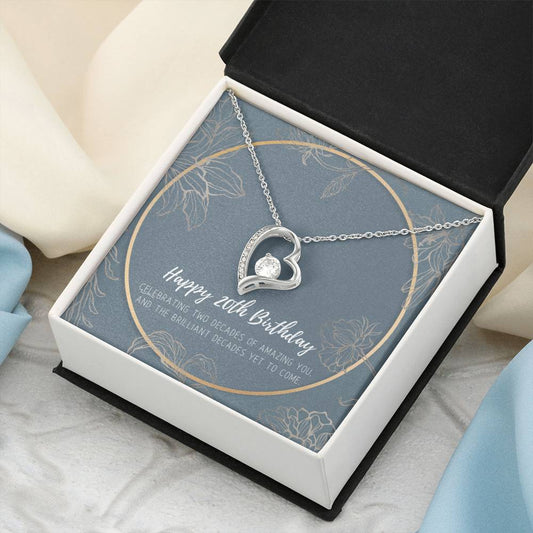 20th Birthday Gifts For Women Necklace For Her 2 Decade Jewelry 20 Years Old 20th Birthday Gift Necklace Forever Love Necklace