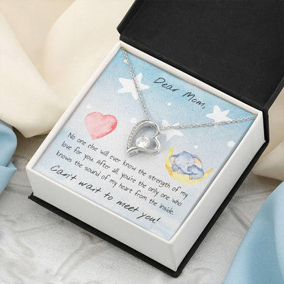 Dear Mom Can't Wait To Meet You! Forever Love Necklace