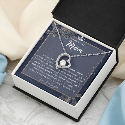 Badass Mom Gift To My Badass Mom Necklace Mother’s Day Gift Daughter To Mom Gift Gift From Daughter To Mom On Wedding Day Mom Gift 2 Forever Love Necklace